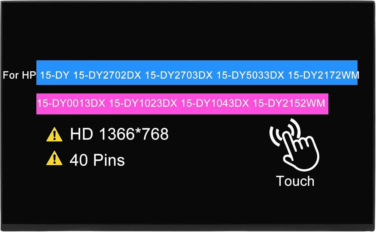 NUOLAISUN NUOLAISUN 15.6" HD Touch Laptop Screen 40-pin 60Hz L63569-001 — product photo