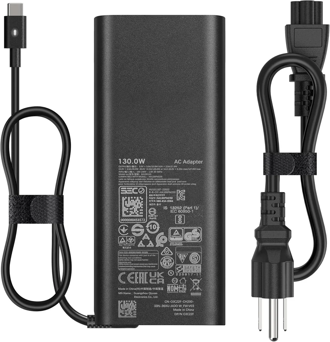 FLEANE FLEANE 130W USB-C Laptop Charger 3550 3551 Tip — product photo