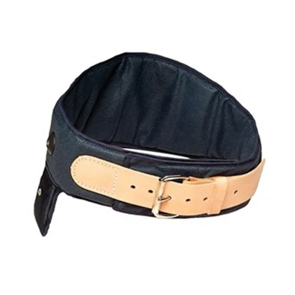 Blue nylon back support belt, medium size, hook-and-loop closure, inflatable air chambers