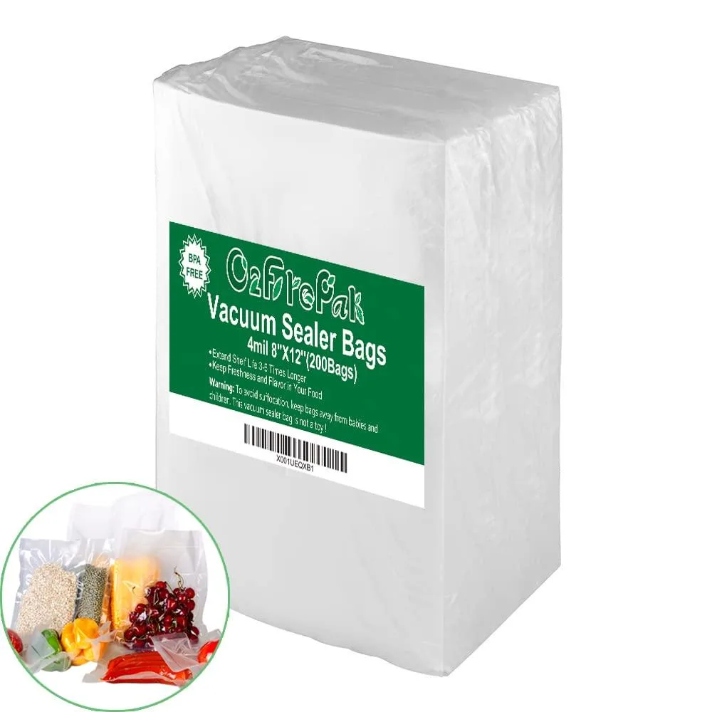 O2frepak 200 Quart 8" x 12" 4mil Vacuum Sealer Bags — product photo