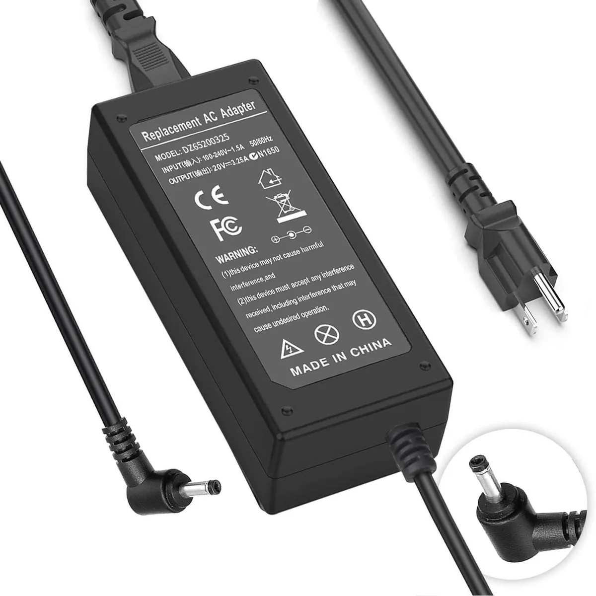 No Sew No Sew 65W AC Adapter Round Tip 4.0x1.7mm laptop charger — product photo