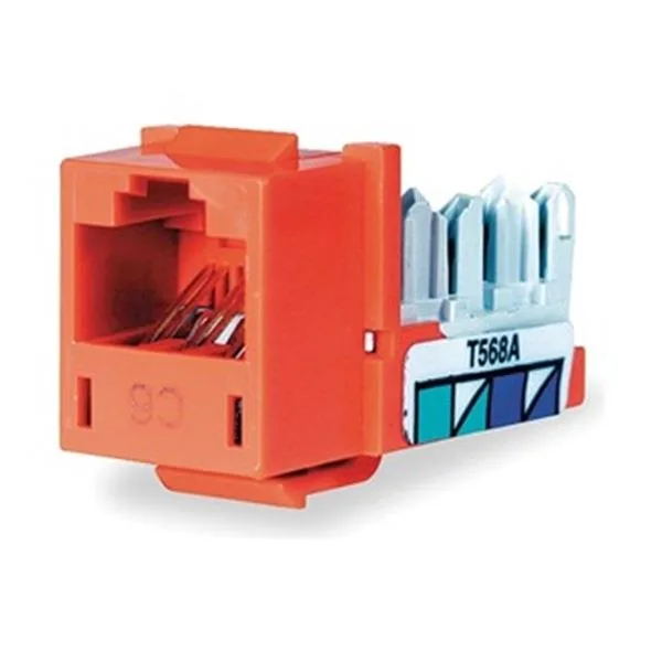 Hubbell Incorporated Hubbell Premise Wiring HXI6OR Orange Cat6 RJ45 Modular Jack — product photo