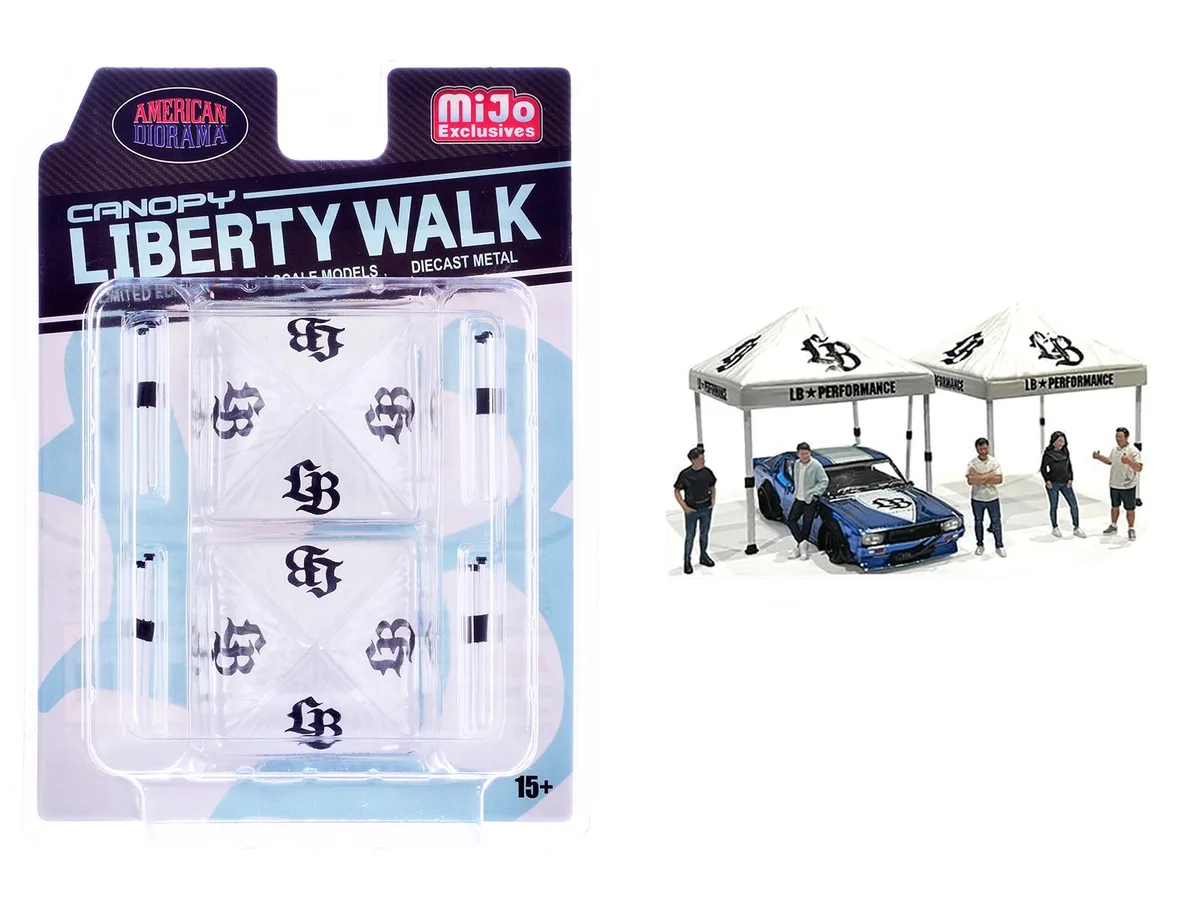 American Diorama American Diorama "Liberty Walk" Canopy 2 Piece Set White Limited Edition 1/64 Scale Hobby Collectible — product photo