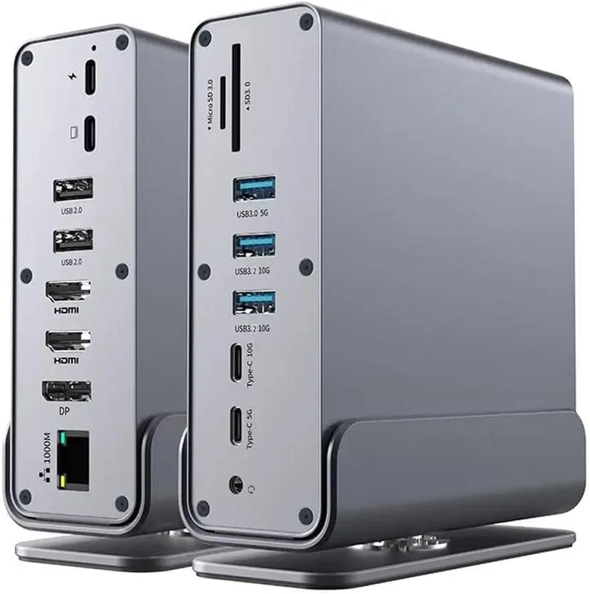 BONAEVER BONAEVER Vertical 15-in-1 USB-C Dock Triple 4K 100W PD Clear — product photo