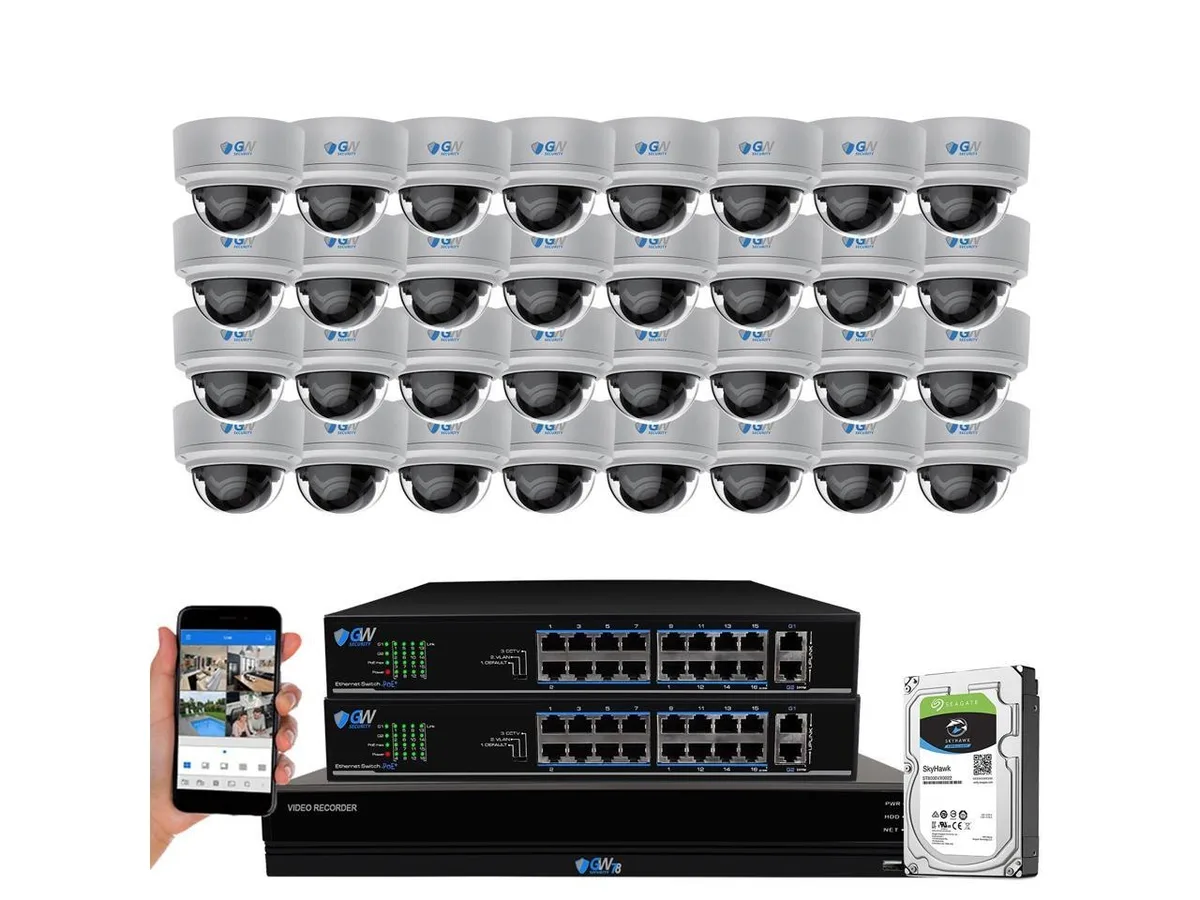 GW Security Inc. GW Security Inc. GW7832N 32-Channel 4K NVR Kit 8TB 32 Dome Cameras 2.8-12mm Varifocal — product photo