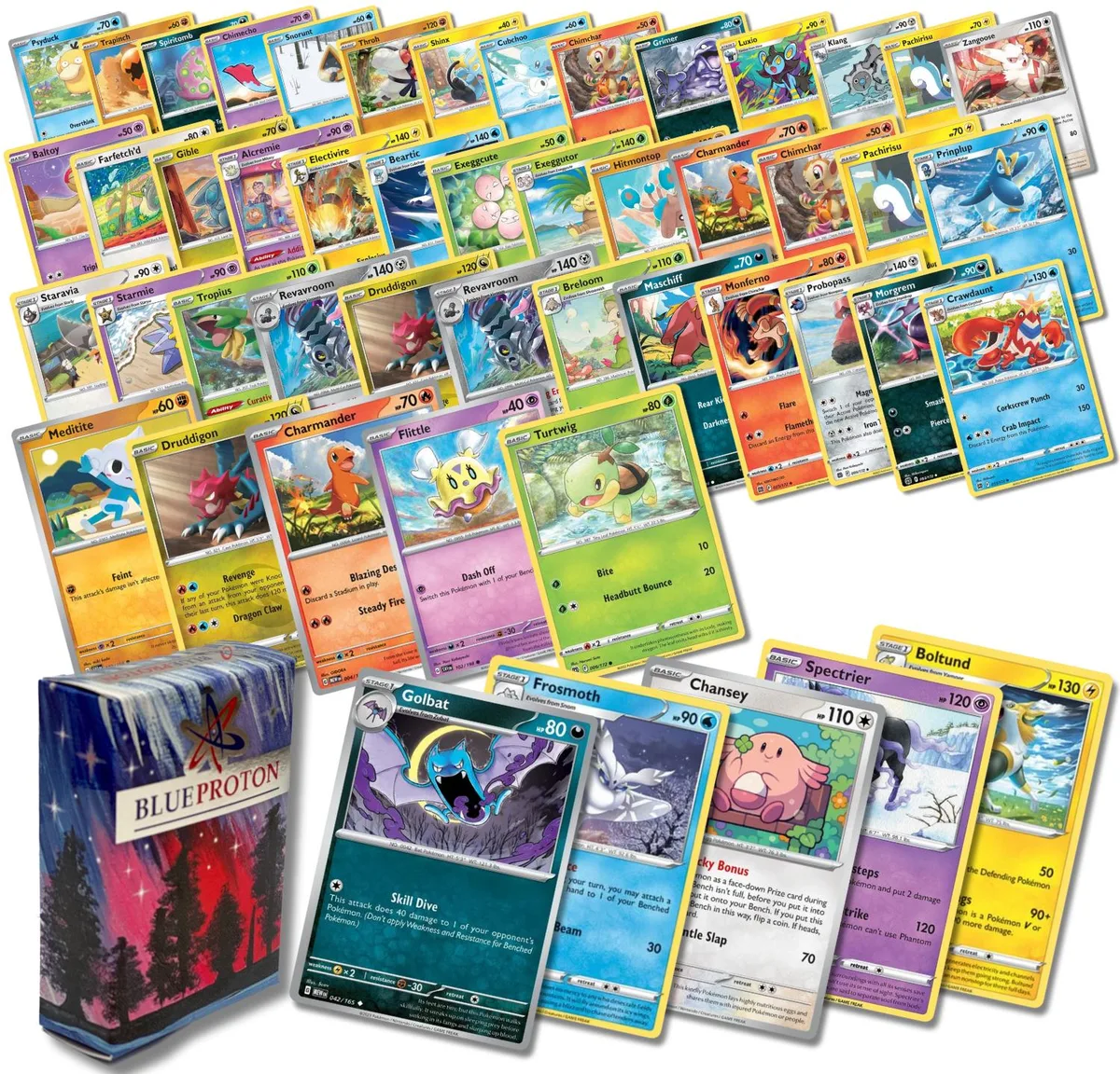 BlueProton BlueProton Exclusive Starter Bundle 50 Cards 5 Reverse Holos Deck Box — product photo