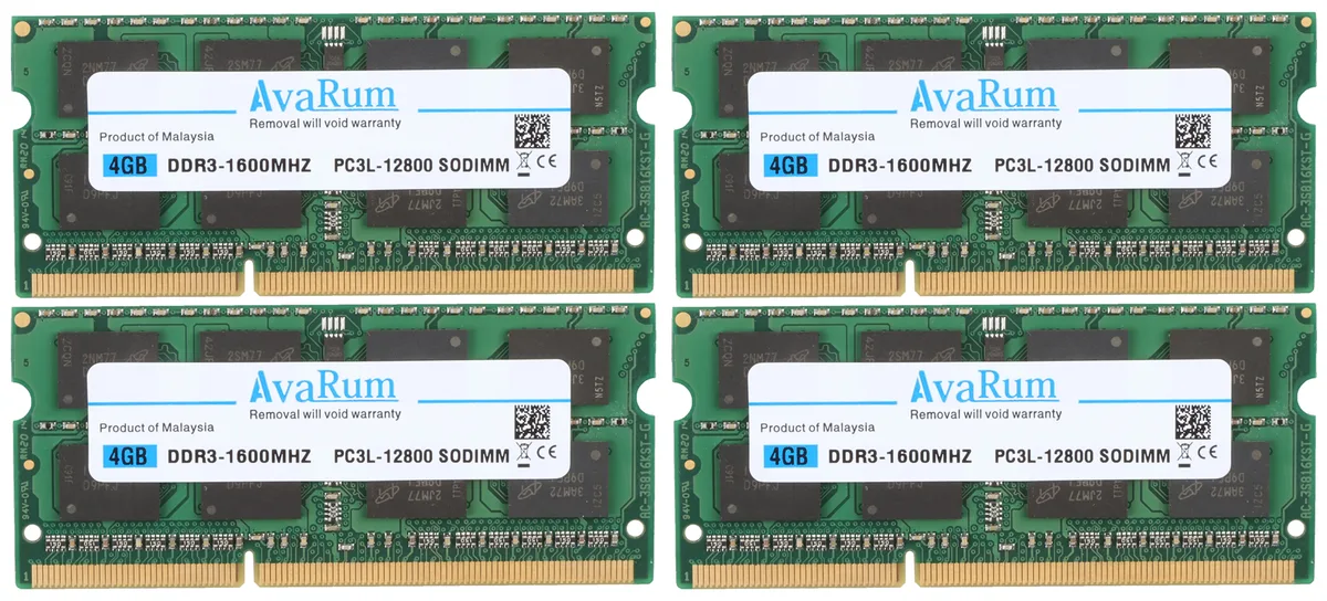 Avarum Avarum 16GB (4 x 4GB) DDR3L-1600 SODIMM 2Rx8 laptop RAM — product photo