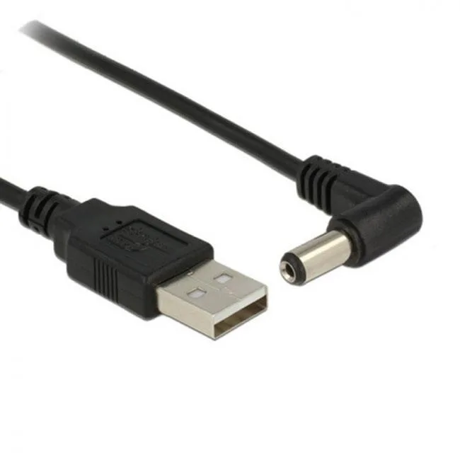 Shenzhen Shenzhong TECH. CO. LTD. Shenzhen Shenzhong TECH. CO. LTD. USB 2.0 A Male to Right Angled 5.5 x 2.1mm DC 5V Barrel Cable 100 cm — product photo