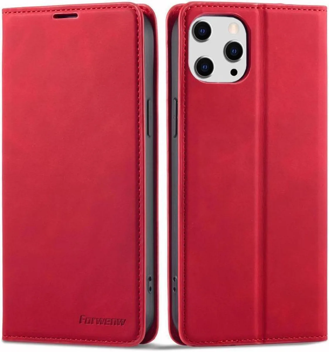 BONAEVER BONAEVER iPhone 16 Pro 6.3 inch PU Leather Wallet Case Red — product photo