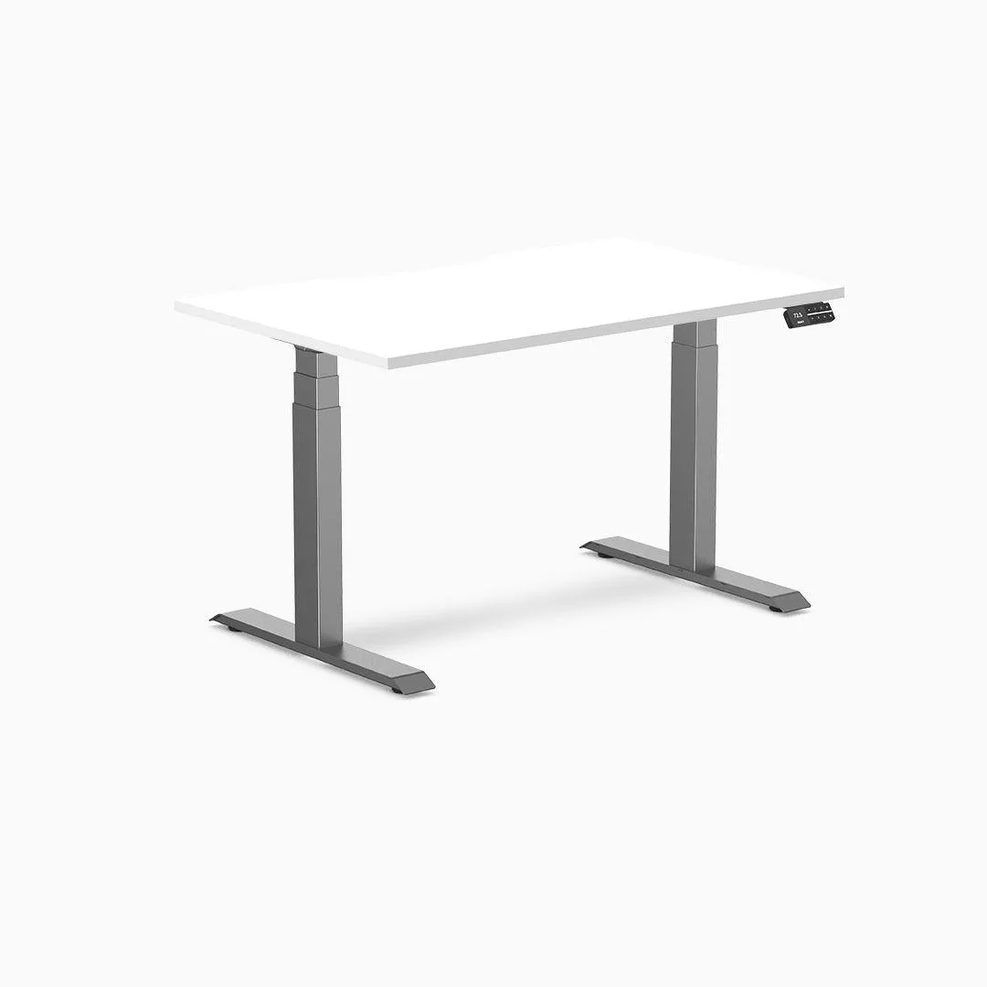 Desky Desky Dual Scalloped Sit Stand Desk White 47.2 x 29.5 in Space Gray — product photo