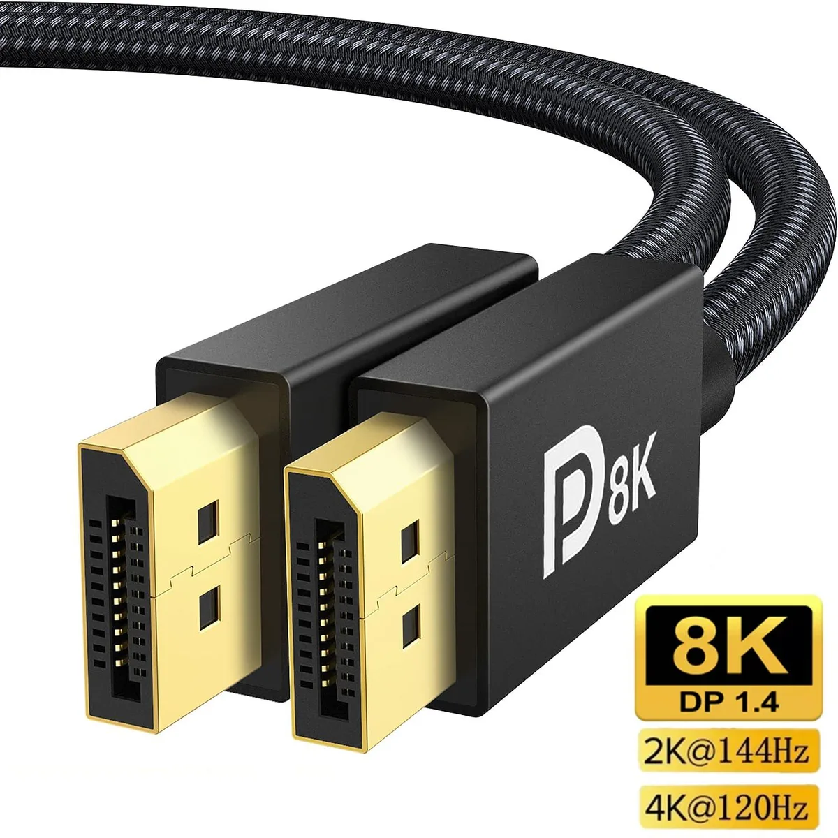 LUOM LUOM LJ-DP8K DisplayPort 1.4 cable 3.3 ft 8K 60 Hz 4K 144 Hz 32.4 Gbit/s — product photo