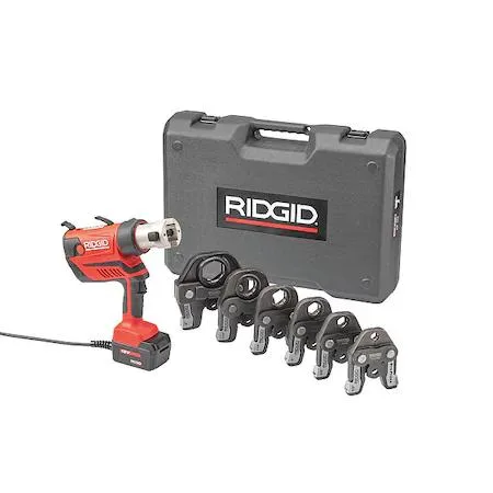 Ridgid RP 350 cordless press tool, pistol grip, orange and black finish