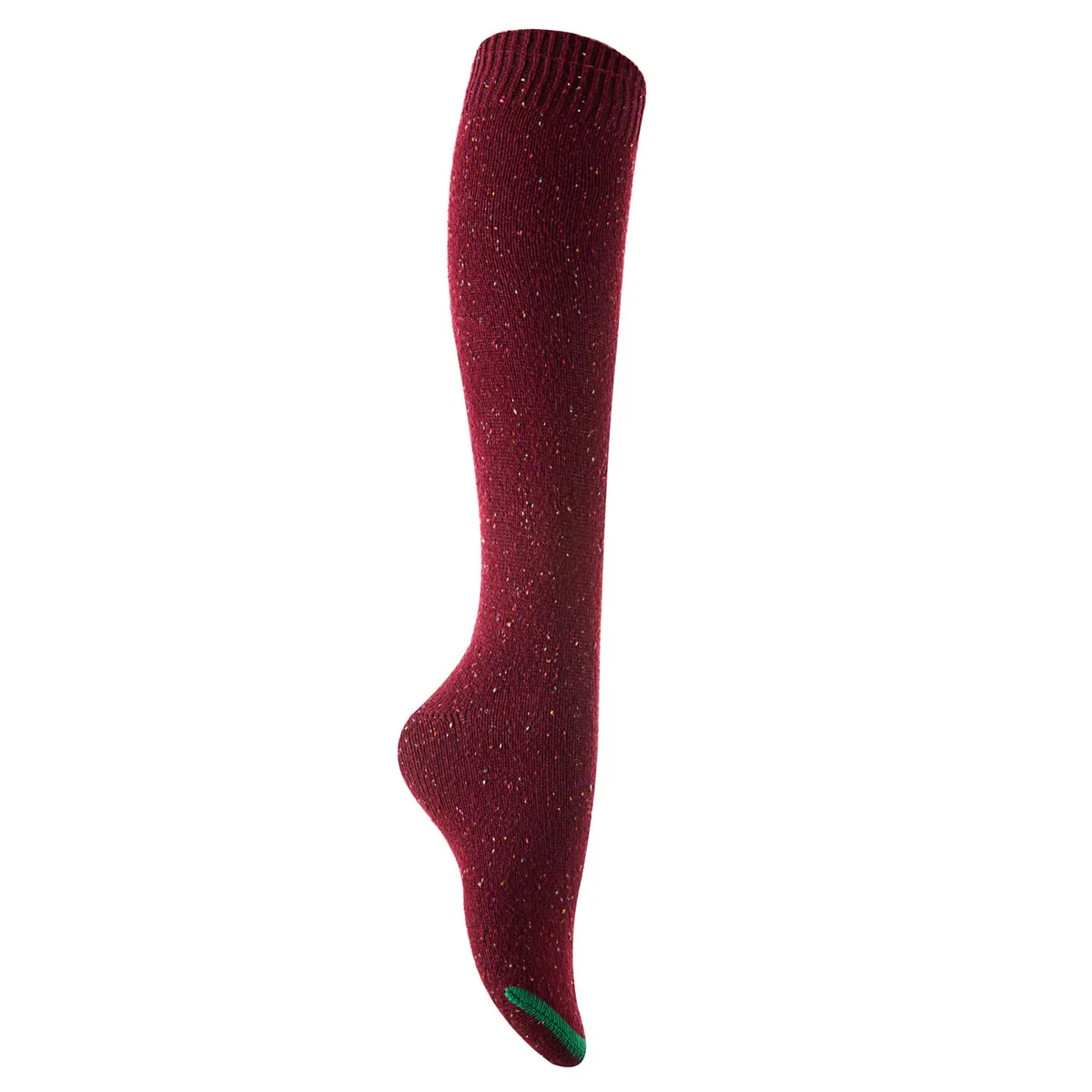 Lian LifeStyle Lian LifeStyle Knee High Cotton Boot Socks Wine — product photo