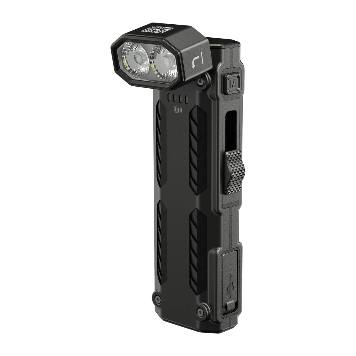 Flat EDC flashlight with 102-degree swivel head, magnetic tail and two-way clip