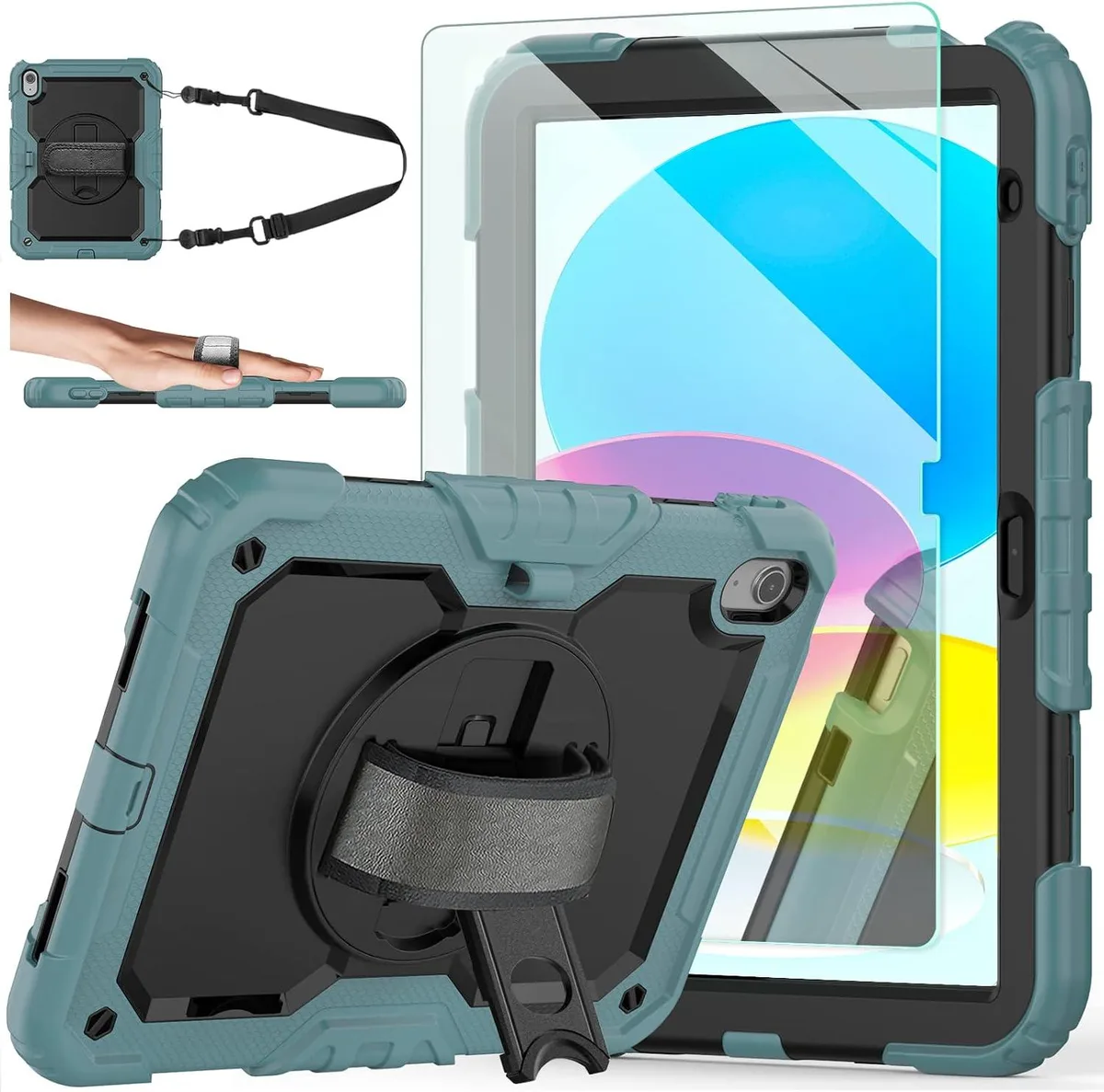 Leelbox Leelbox iPad A16 11/10th Gen 11/10.9in Kid Proof Case Teal — product photo