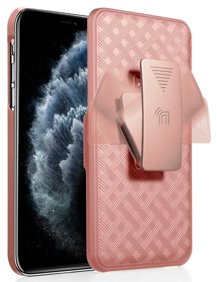 Nakedcellphone Nakedcellphone Kickstand Case + Belt Clip Holster Combo Rose Gold for iPhone 11 — product photo
