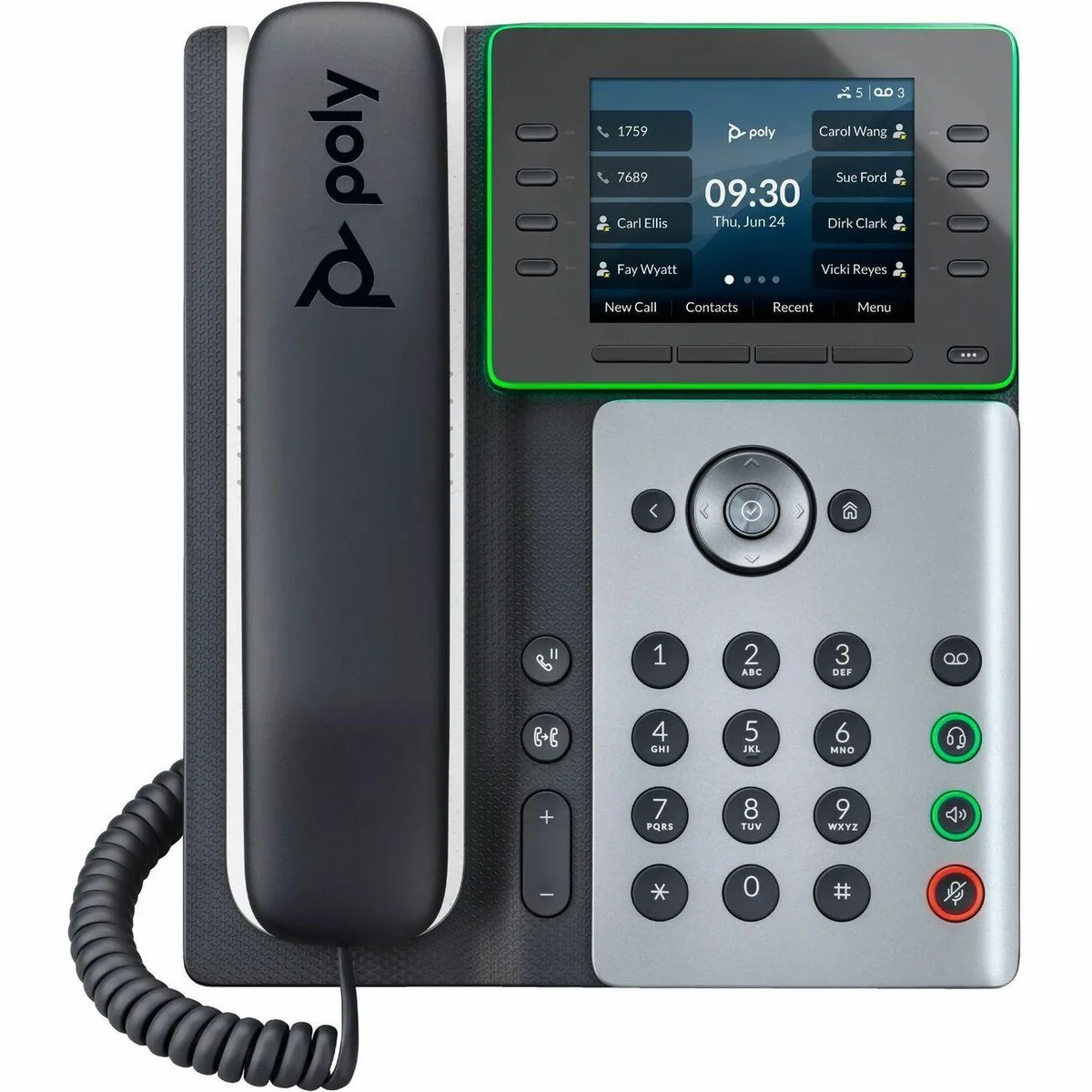 HP HP Poly Edge E350 voip 82M89AA 3.5" color IPS LCD Wi-Fi NFC 2 RJ-45 USB-C PoE TAA — product photo