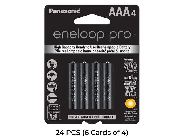 Panasonic Panasonic Eneloop Pro AAA 950 mAh NiMH rechargeable batteries, 24-pack — product photo