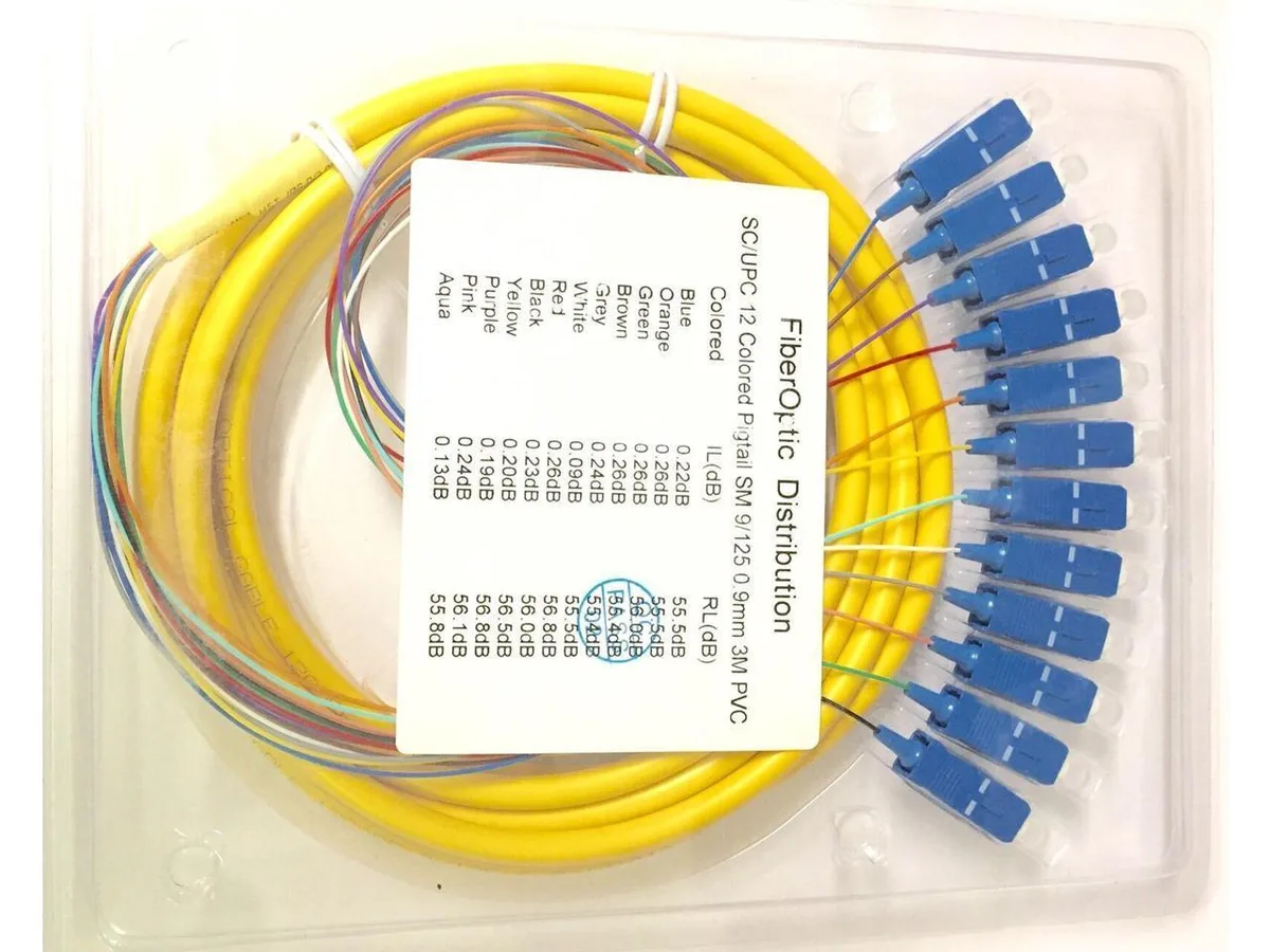 Other Electricities Other Electricities 12 Strand 9/125 SC/UPC Single Mode Pigtails 3m — product photo