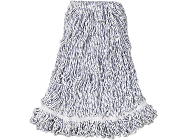 White looped-end wet mop head with tailband, 24 oz