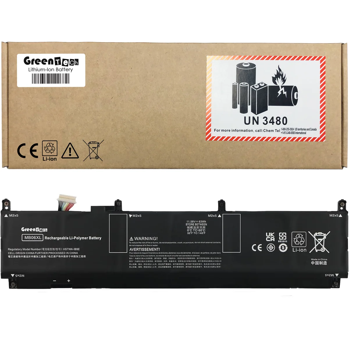 GreenTechLLC GreenTechLLC MB06XL 83WHR 11.58V 6880MAH laptop battery — product photo