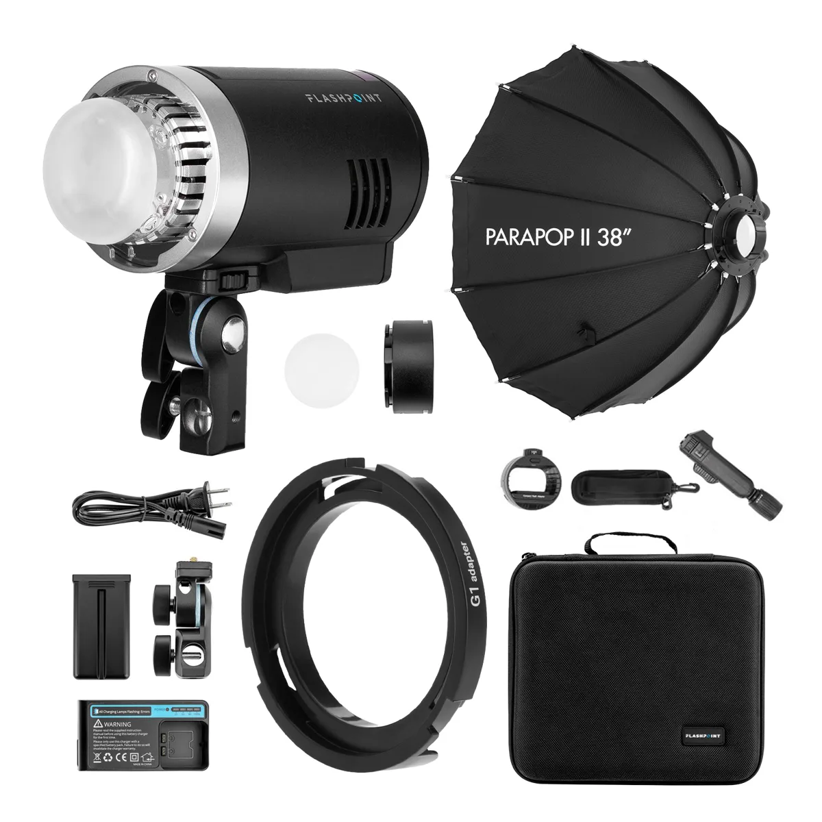 Flashpoint Brand Flashpoint XPLOR 300 Pro TTL R2 Monolight Bundle with 24" ParaSnap Softbox and OTA Set — product photo