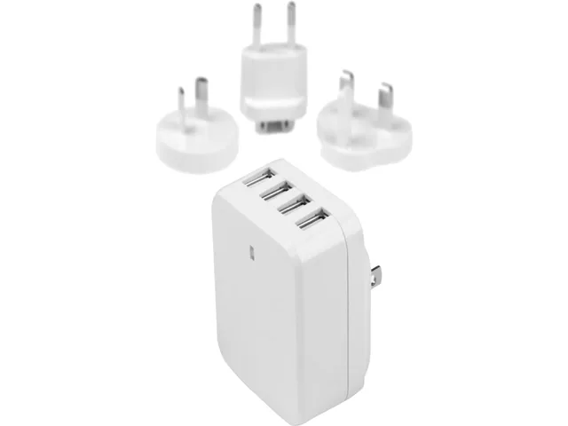 STARTECH STARTECH USB4PACWH White 4-Port USB Wall Charger 34W 6.8A International Travel — product photo