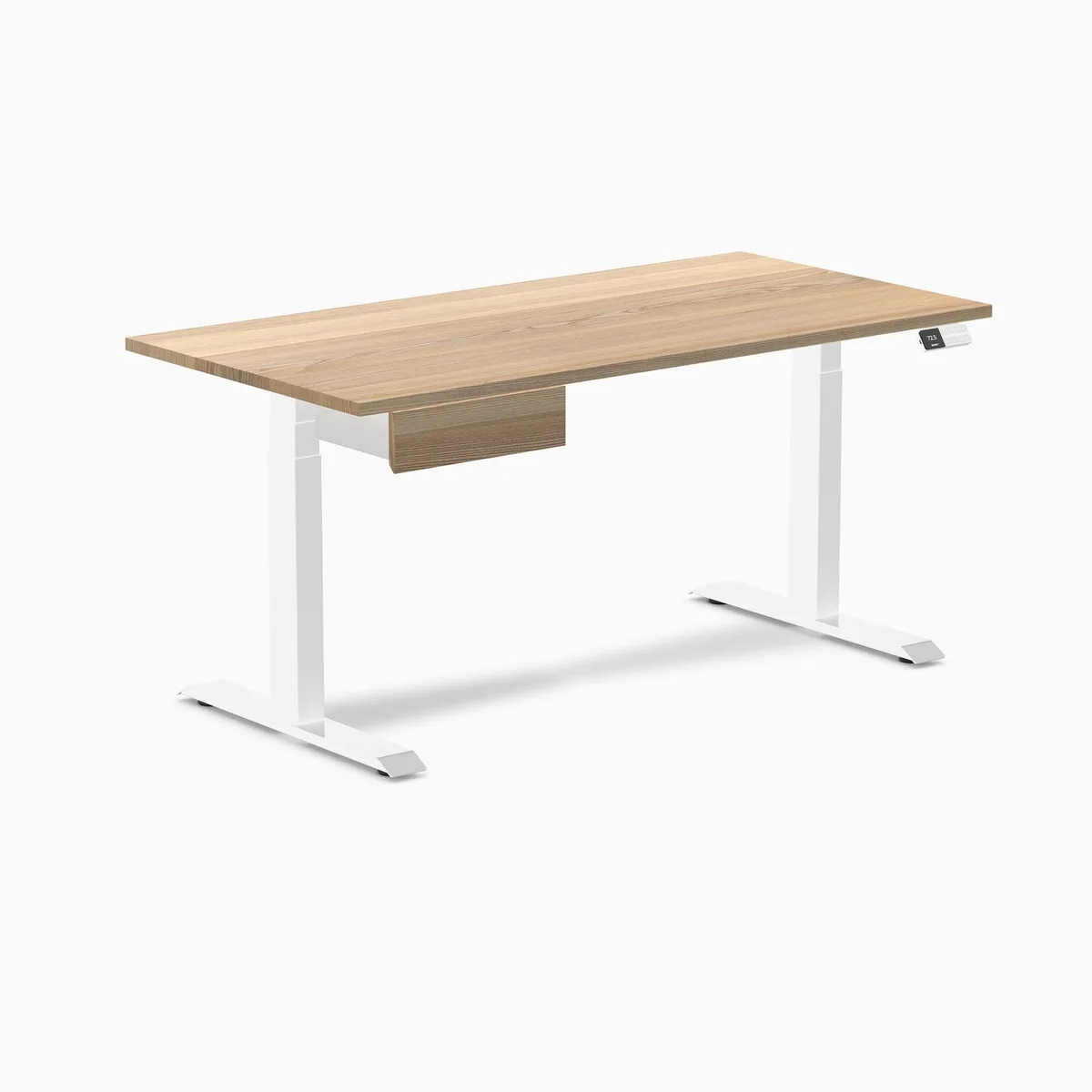 Desky Desky Dual Hardwood Standing Desk With Drawer White Ash 60 x 30 in White — product photo