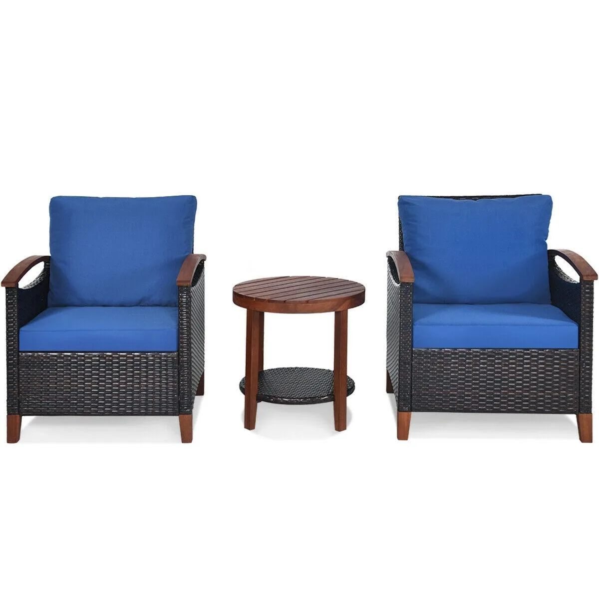SlickBlue SlickBlue 3-Piece Patio Rattan Furniture Set Blue — product photo