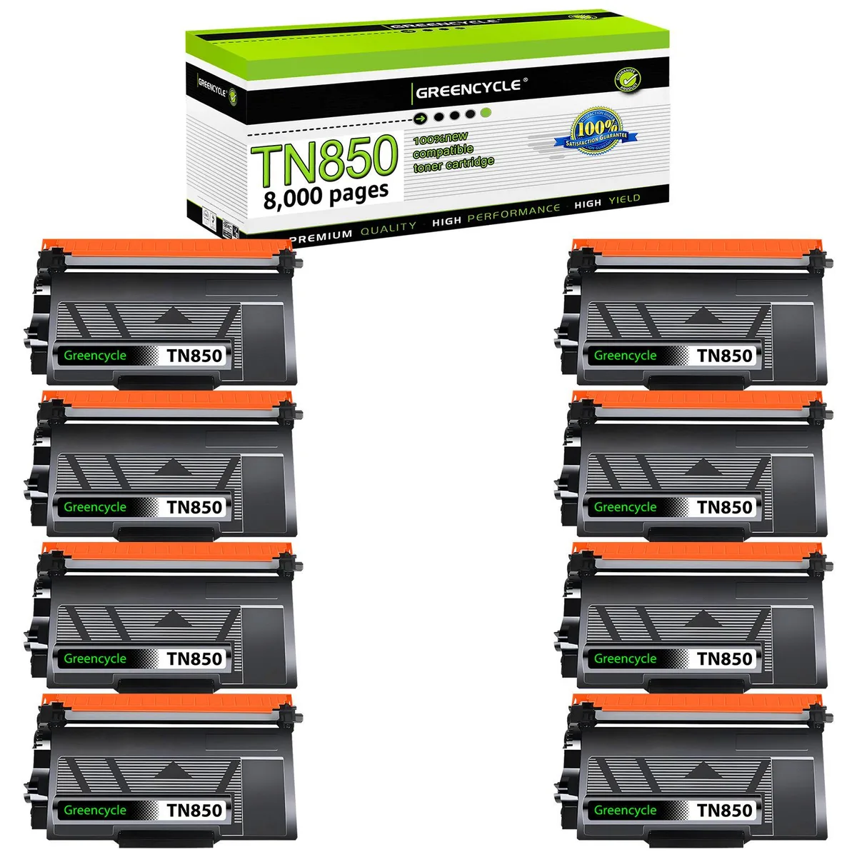 GREENCYCLE GREENCYCLE TN850 toner cartridge 8 pack 8000 pages — product photo