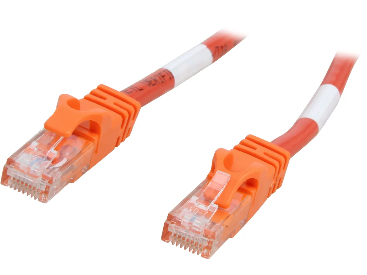 Cables To Go Cables To Go 27895 Cat6 crossover network ethernet cable 25 ft orange — product photo