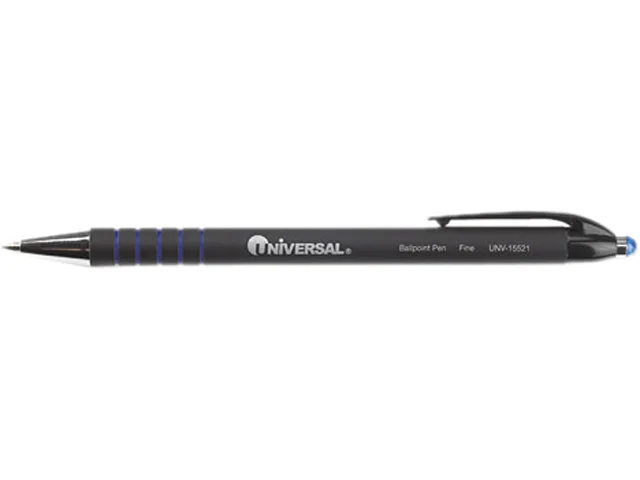 Universal Business Supply Universal Business Supply UNV15521 retractable ballpoint pen fine 0.7 mm blue dozen — product photo