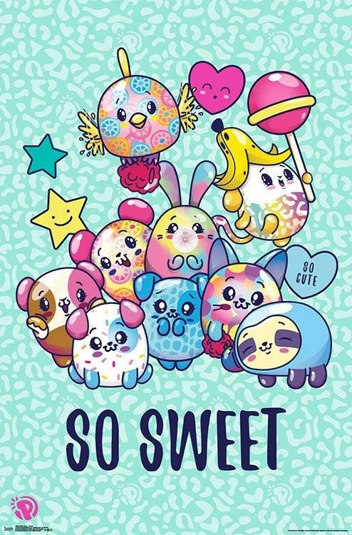 Poster print showing Pikmi Pops characters, 22 by 34 inches
