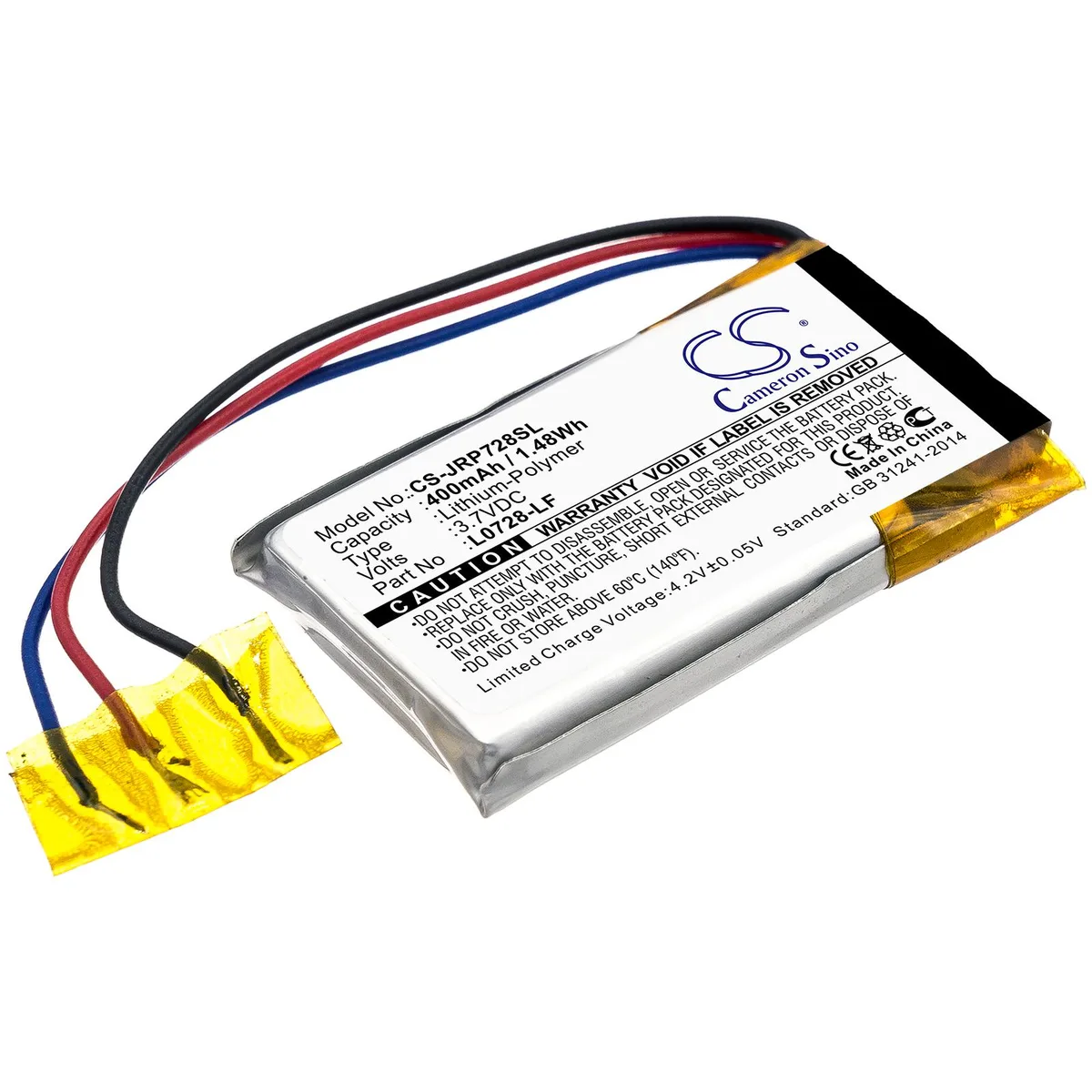 Cameron &amp; Co Cameron &amp; Co DS-CS-JRP728SL laptop battery 3.7v 400mAh 1.48Wh Li-Polymer black — product photo