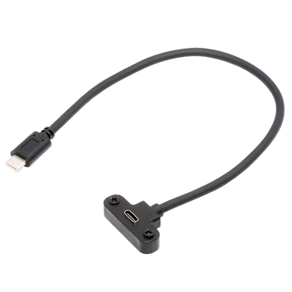 Fervit Fervit USB-C Male to Female Up Angled Extension Cable 30cm 480Mbps 65W Screw Locking — product photo