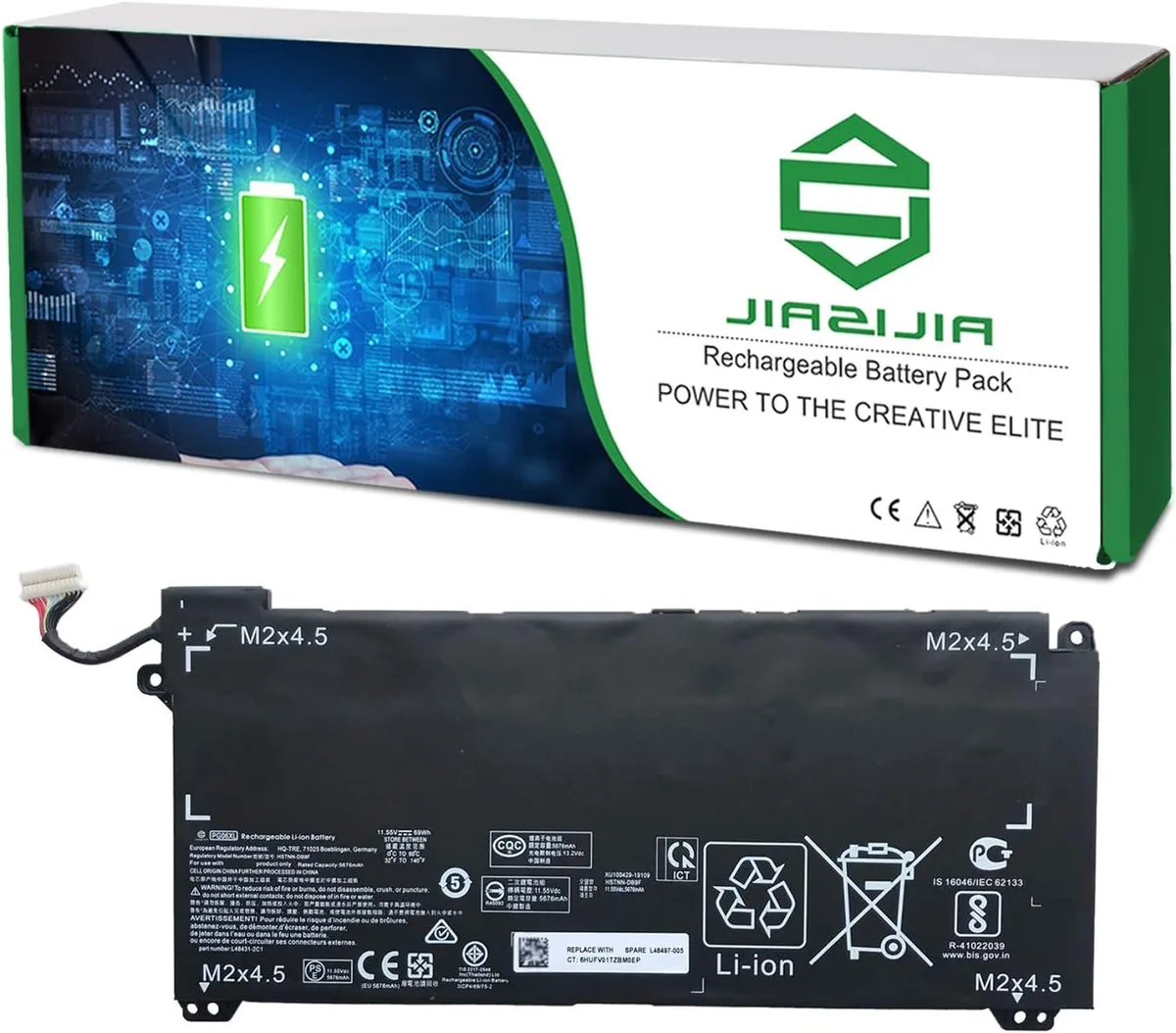 NShi NShi PG06XL laptop battery 11.55V 69Wh 5676mAh — product photo