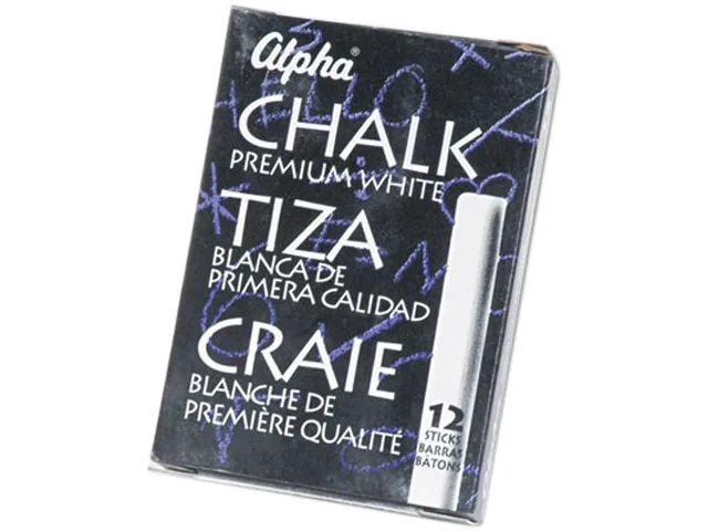 Quartet Quartet 314005 Alpha Nontoxic Low Dust Chalk White 12 Sticks — product photo