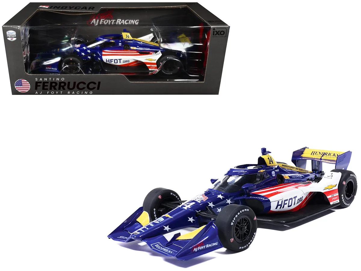 Ixo Models Ixo Models Dallara IndyCar #14 Santino Ferrucci HFOT.Org AJ Foyt Racing 2026 1/18 Diecast Hobby Collectible — product photo