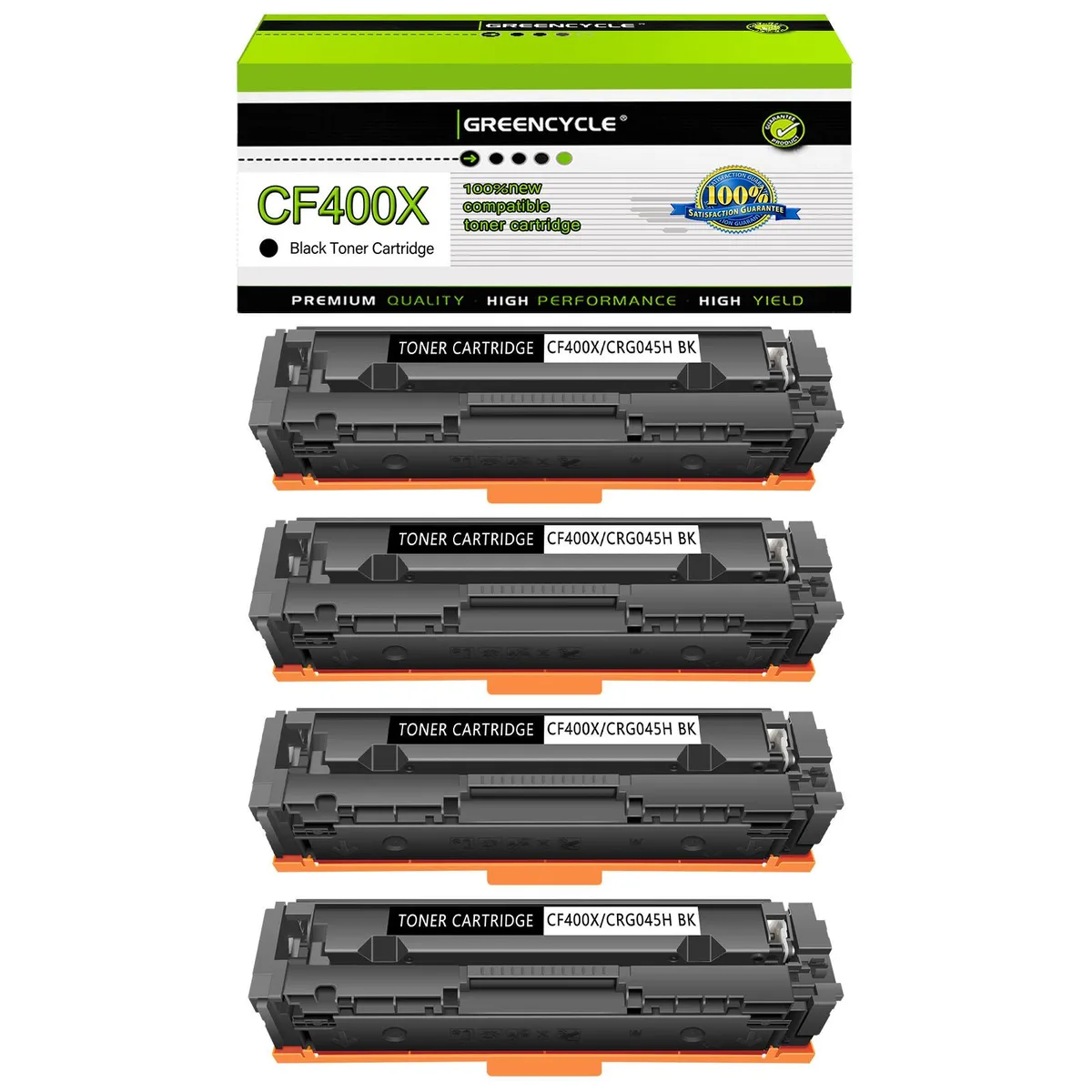 GREENCYCLE GREENCYCLE 4 Pack CF400X Black Toner Cartridge — product photo