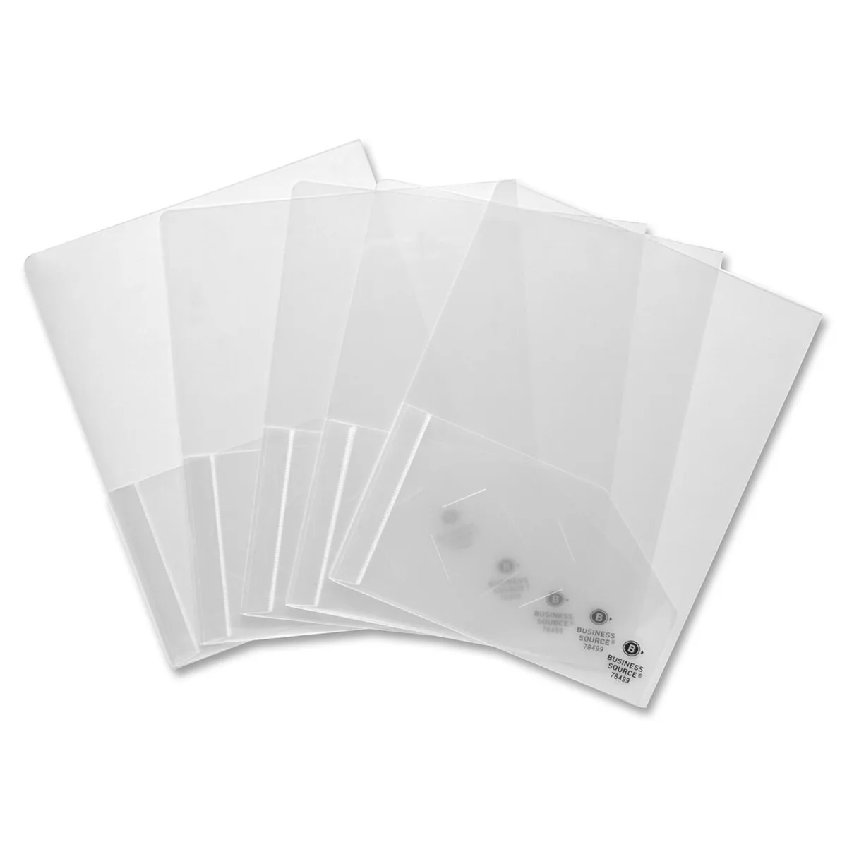 Business Source Business Source 78499 Pocket Portfolio 5 Pack Clear Poly 60 Sheet Letter — product photo