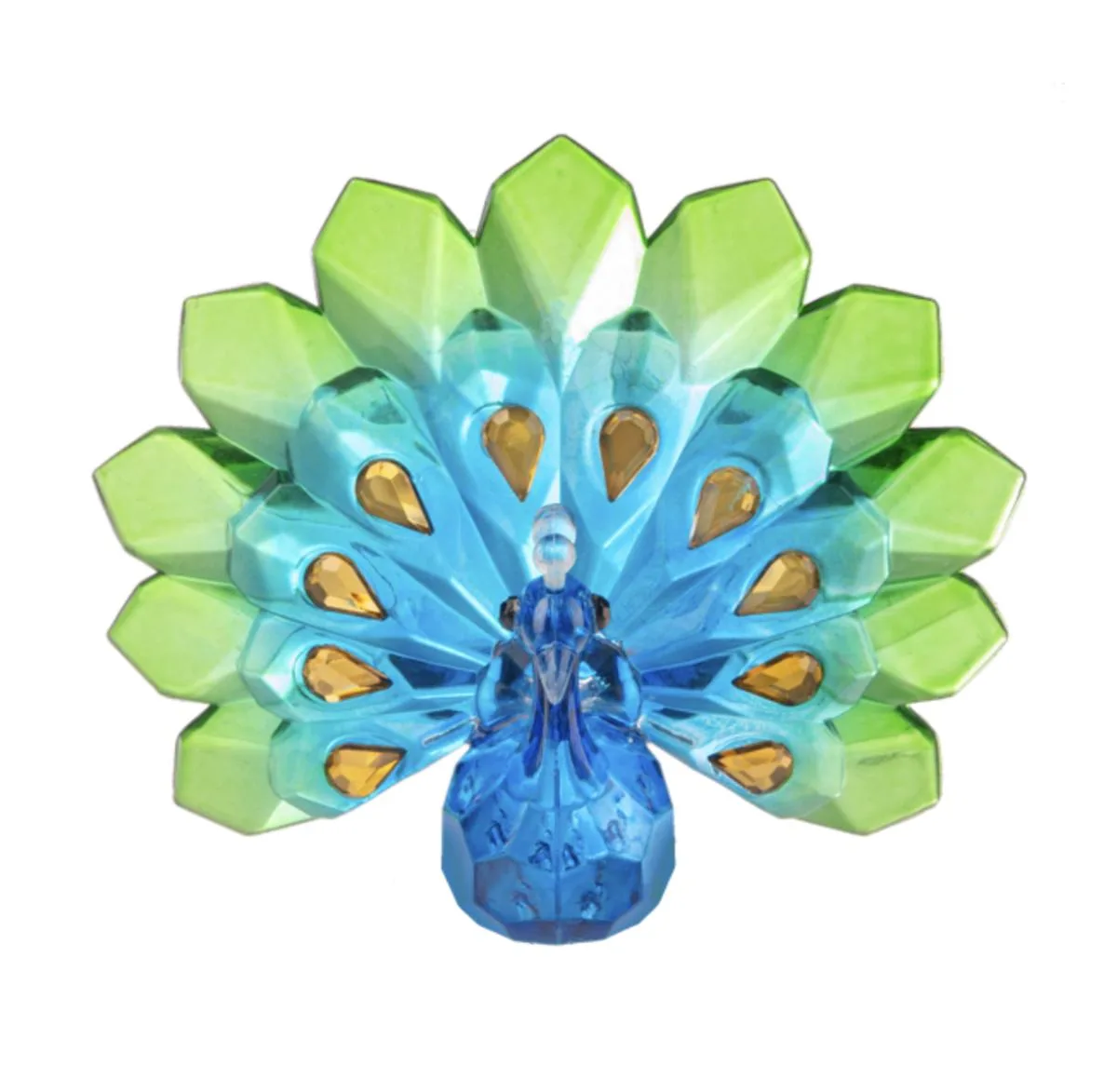 Ganz Ganz Crystal Expressions Peacock Figurine Blue Green Acrylic Gems — product photo