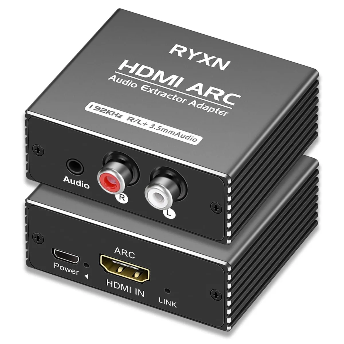 RYXN RY-ARC01 HDMI ARC to RCA + 3.5mm audio adapter — product photo