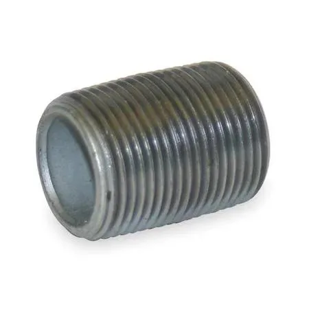 Galvanized steel pipe nipple, 3 inch NPT threads, Schedule 40