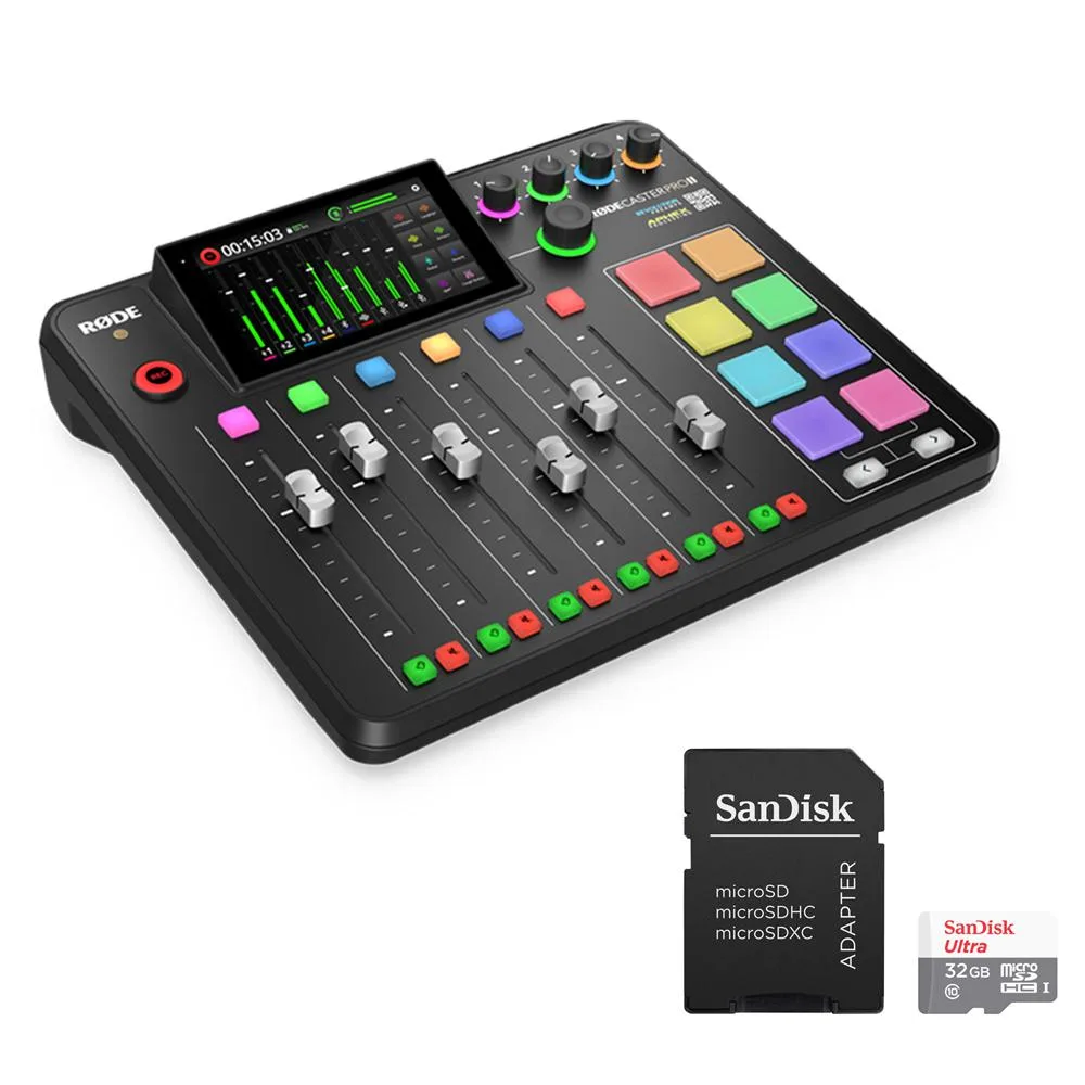 RODE Microphone RODE Microphone RODECaster Pro II MIDI with SanDisk 32GB microSD Card — product photo