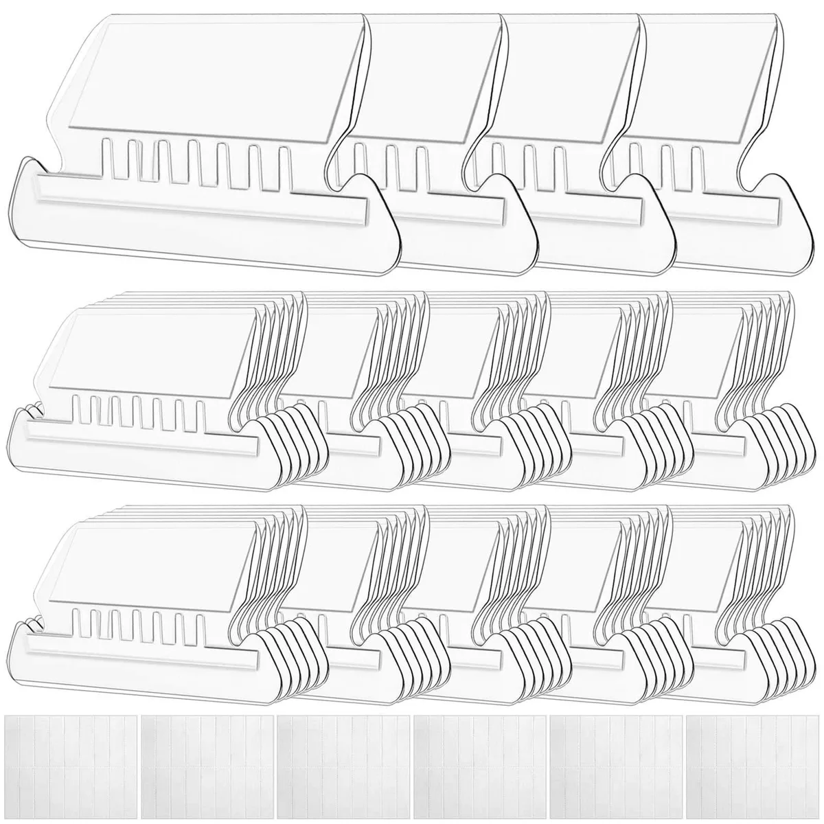 Clear plastic hanging file tabs with white inserts, 100 sets