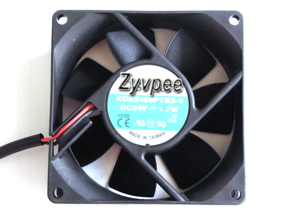 Zyvpee Zyvpee KDE2408PTB3-6 80 mm 24 V 1.7 W 42.5 CFM 1600 RPM 2-wire case fan — product photo