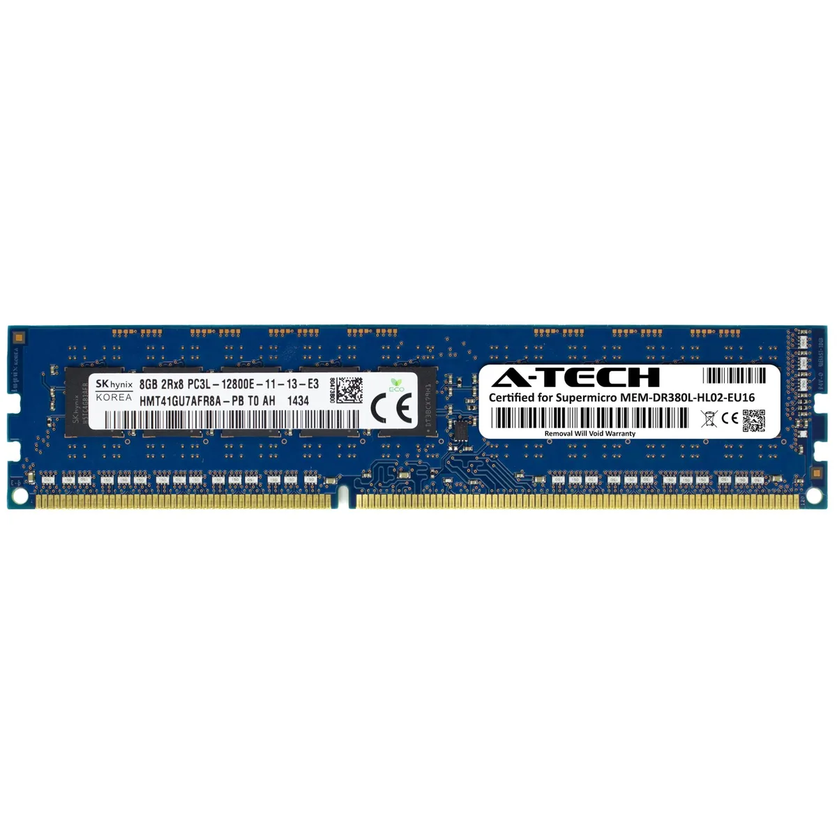 A-Tech A-Tech Supermicro Certified 8GB DDR3L 1600MHz CL11 1.35V ECC Unbuffered UDIMM 240-Pin Server Memory — product photo