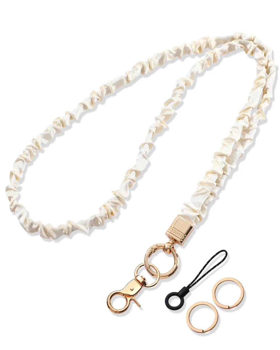 Geyoga ANL-Geyoga-2763 White Scrunchie Lanyard 19.5" Stretch 30 — product photo