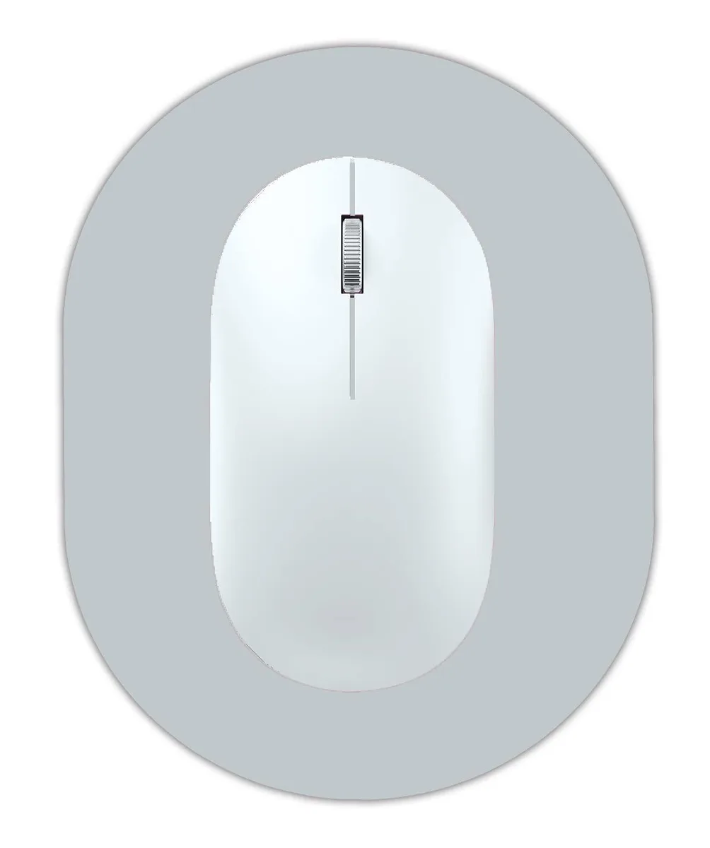Small oval grey rubber mouse pad 5.5 by 7.5 inches