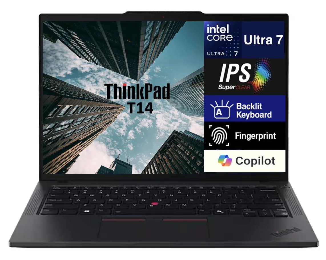 Lenovo Lenovo ThinkPad T14 laptop Ultra 7-255U 64GB DDR5 1TB NVMe 14.0" WUXGA — product photo